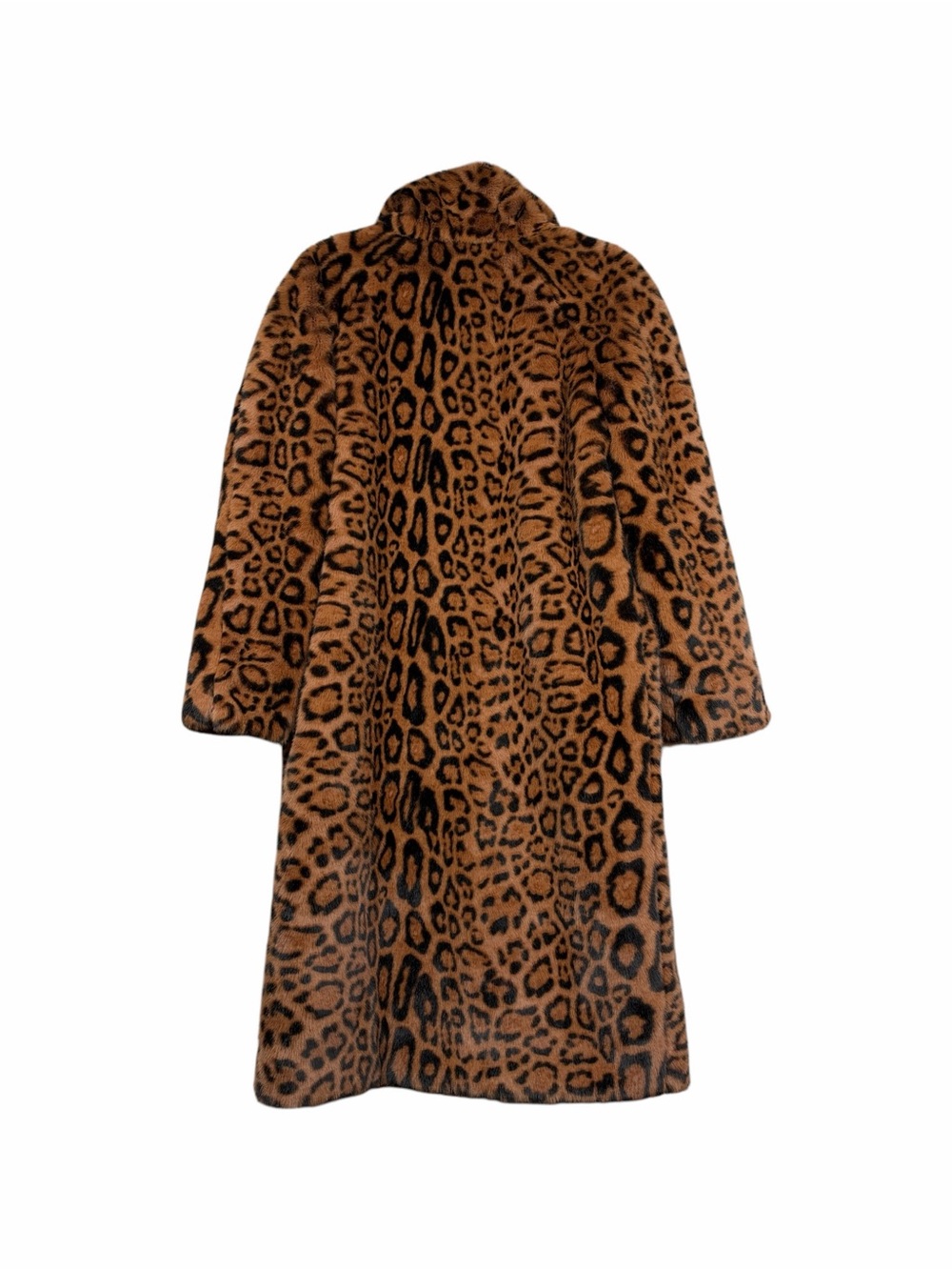 Sézane Rare Manteau Lenzo Leopard Faux Fur Funnel Neck Coat - Picture 4 of 8